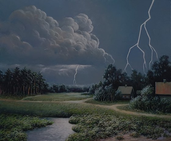 Landscape with lightning