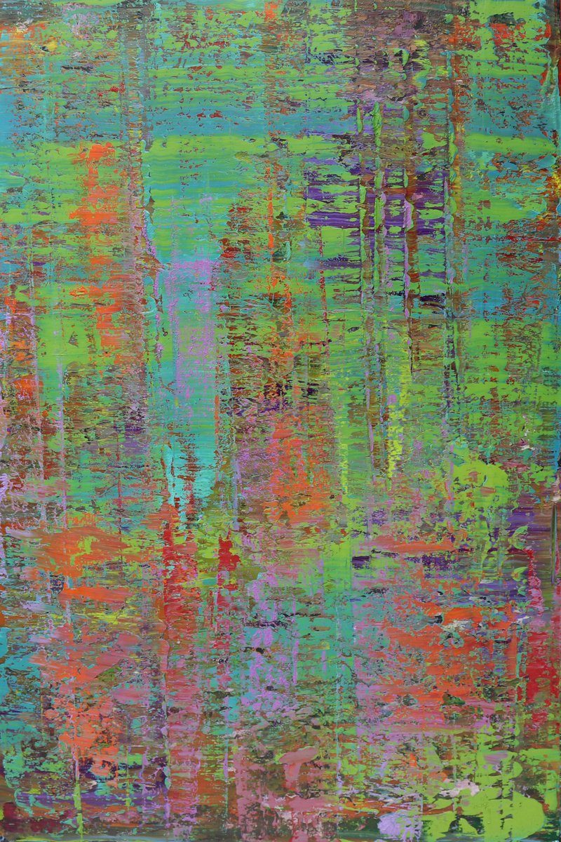 Abstract Oil Painting By Koen Lybaert, 39 X 59", Abstract N°2877, Original Artwork