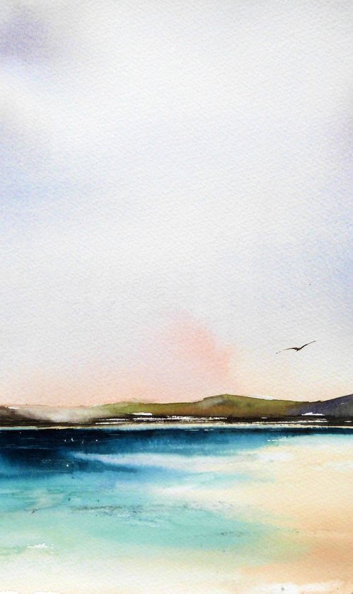 Luskentyre Beach. Original Watercolour Painting. by Graham Kemp