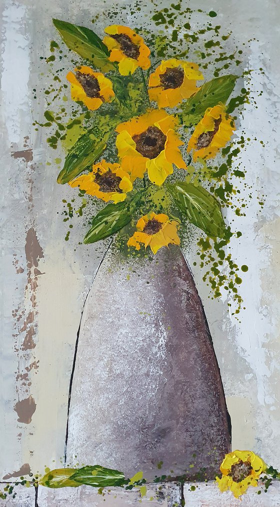 VASE WITH SUNFLOWERS