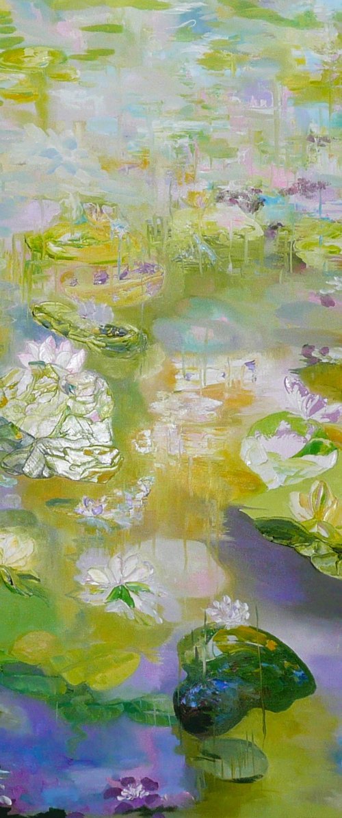 Purple Waterlilies by Lesley Blackburn