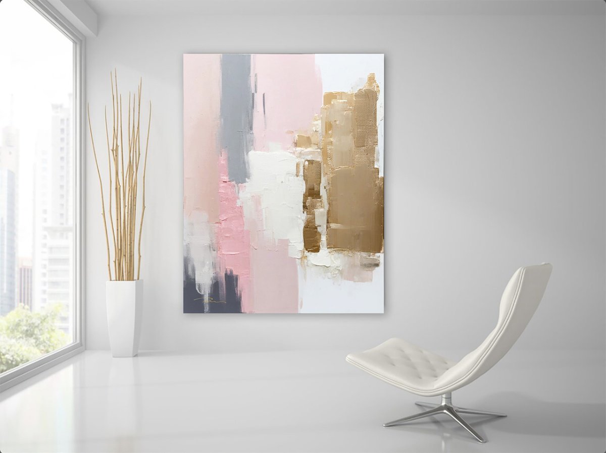 Pink And Gold Urban Contrast By Indie Ru, 57 X 81, Artwork For Sale On Artfinder