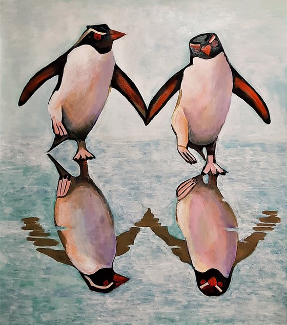 Penguins / 81 X 71 cm