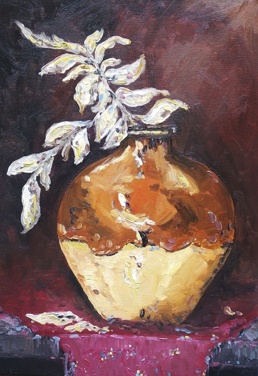 Pot in browns by Arie Coetzee