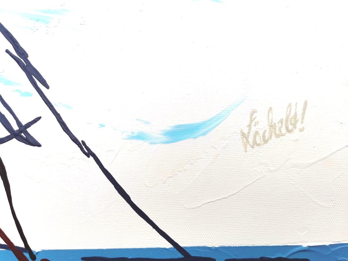 Expressive Landscape Acrylic Painting By Uli Lachelt, 24 X 16", Xx 98 - Regatta, Original Artwork