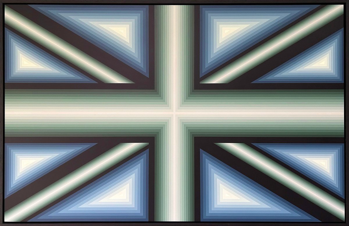 Geometric Abstract Acrylic Painting By Crispin Holder, 49 X 31, Union No.2, Original Artwork