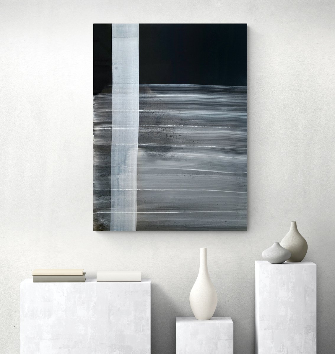 Abstract Acrylic Painting By Cristina Dalla Valentina, 24 X 31, In Your Darkness Is Light /2, Original Artwork