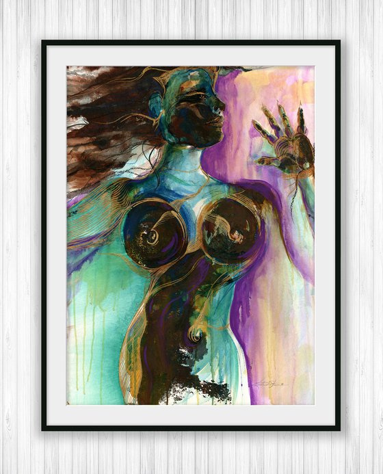 Earth Goddess -  Large Abstract Nude Painting  by Kathy Morton Stanion