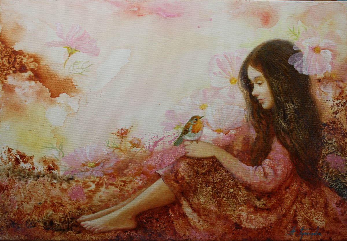 Impressionistic Portrait Oil Painting By Alexandr Dobrodiy, 21 X 15, ?????? (2025), Original Artwork