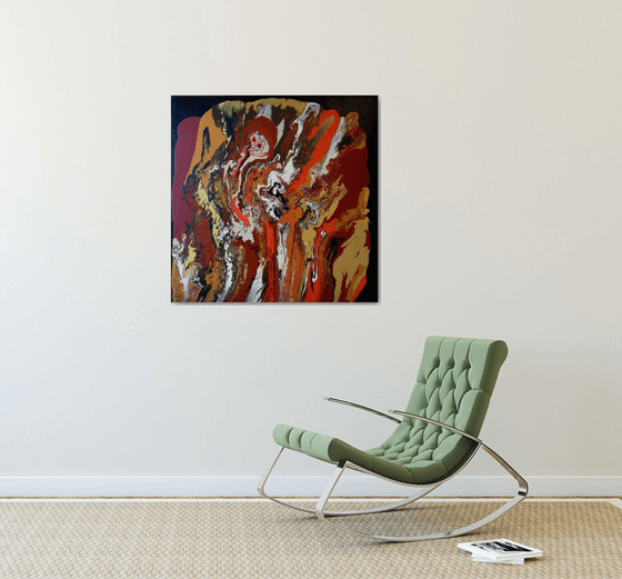 80 x 80 cm "Autumn Foliage"  Abstract painting on canvas
