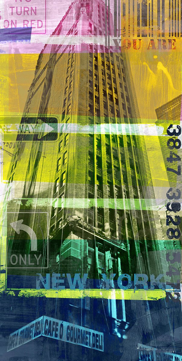Abstract Cityscapes Photograph By Sven Pfrommer, 28 X 55", New York Skyliner V, Original Artwork