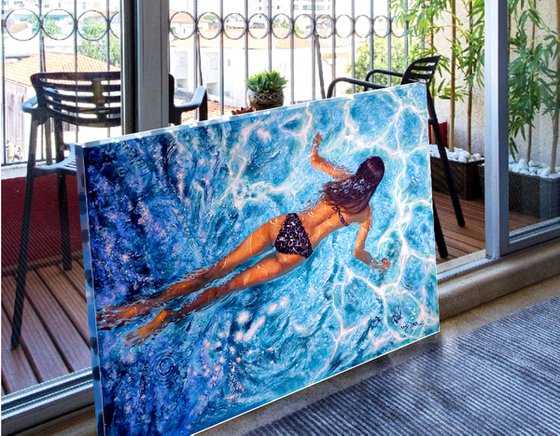 Girl swimming62(48x36 in)