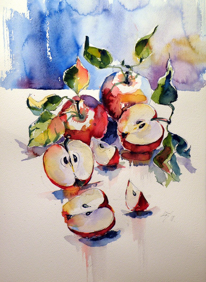 Apples on table II /56 x 37,5 cm/ by Kovcs Anna Brigitta