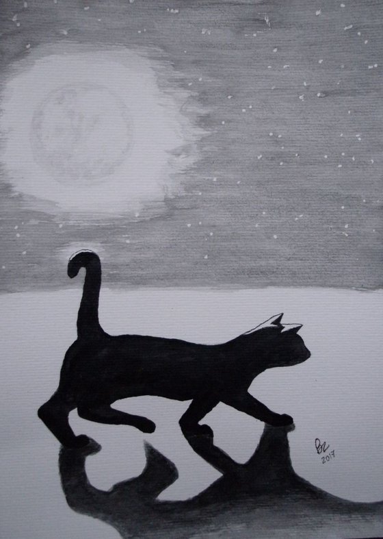 Cat in the Moonlight