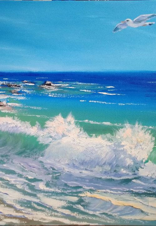 Sea Wave and seagull by Dmitry Fedorov