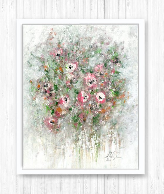 Cottage Chic Blooms - Floral Painting by Kathy Morton Stanion
