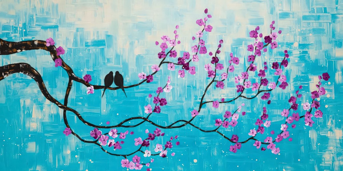 Abstract Animal Acrylic Painting By Art By Catalin, 59 X 30, Love Story 4, Original Artwork