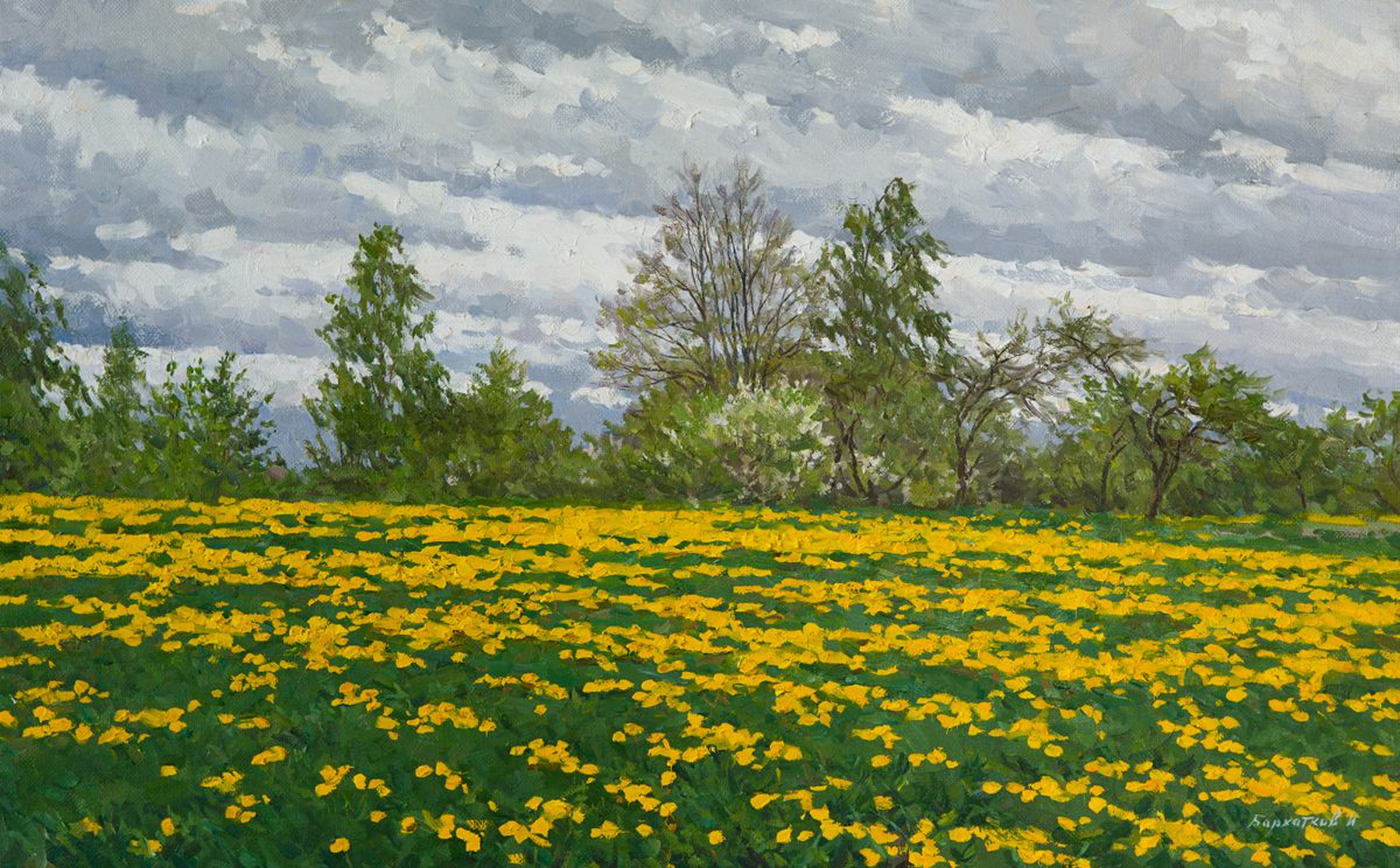Dandelion Field Oil Painting By Igor Barkhatkov Artfinder