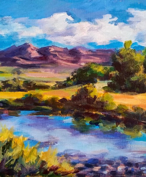 Impressionistic landscape Summer fields by Anastasia Art Line