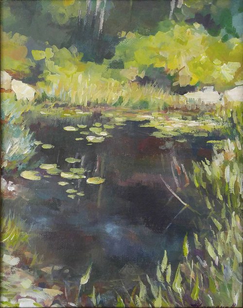 Small summer landscape 3 (8x10x0.7'') (10 3.75x12.75'' framed) by Alexander Koltakov