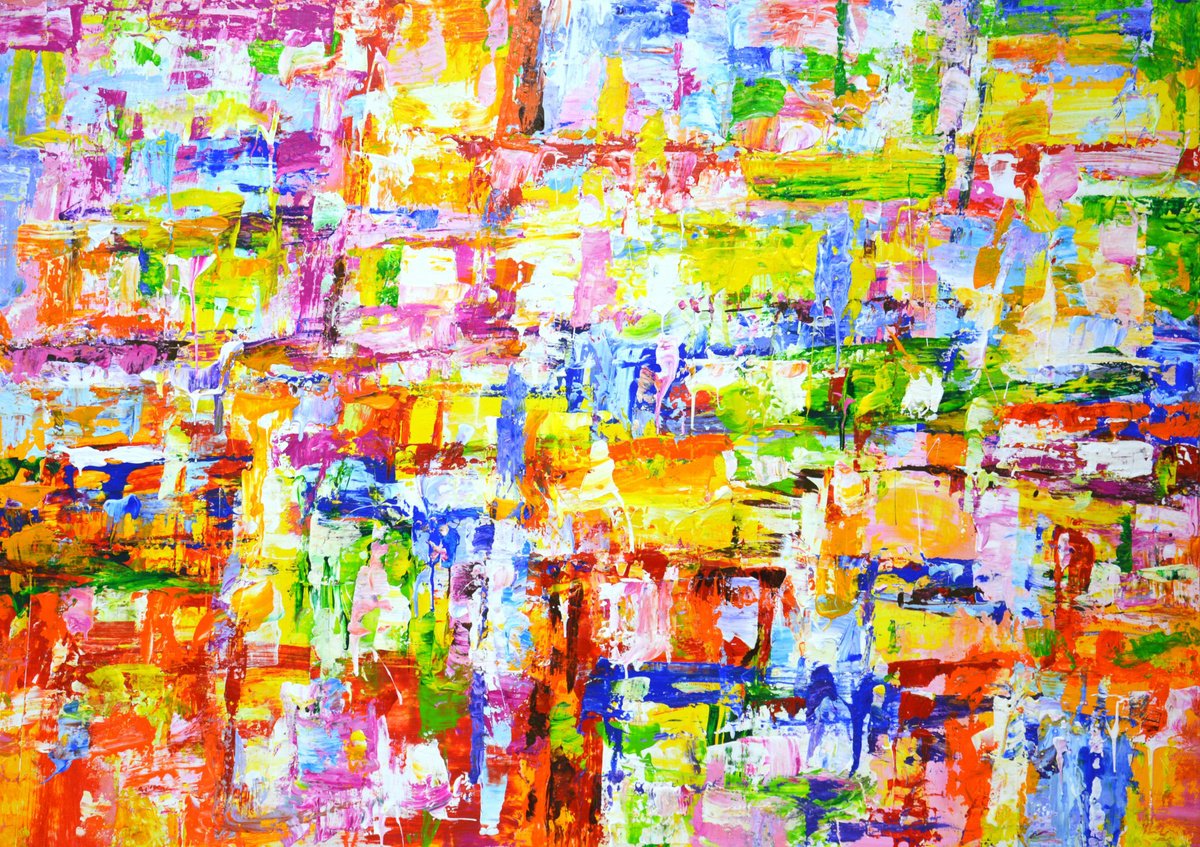 Abstract Acrylic Painting By Iryna Kastsova, 51 X 35, Abstract Expression 120., Original Artwork