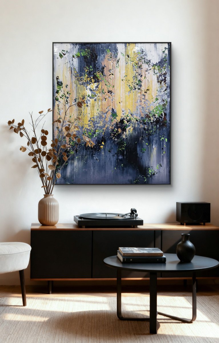 Abstract Acrylic Painting By Alex Senchenko, 39 X 47, Abstract 22141, Original Artwork