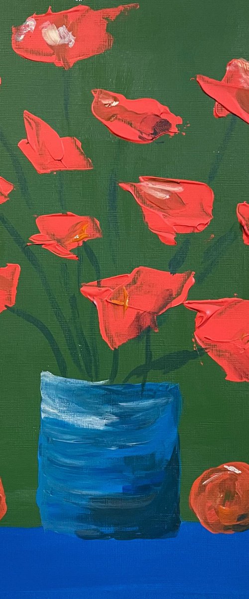 Poppies & 3 Ripe Oranges by Shelli Finch