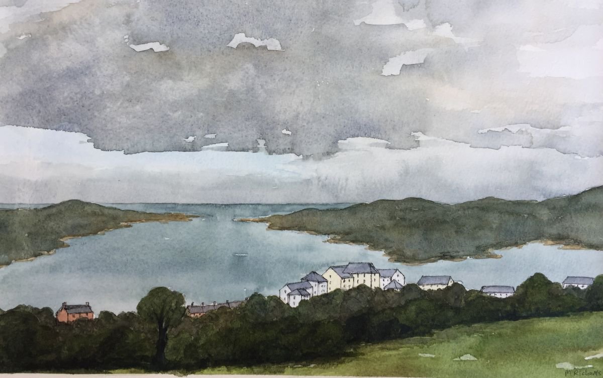Impressionistic Landscape Watercolour By Michael Richards, 16 X 11", Dundrum Bay, Original Artwork