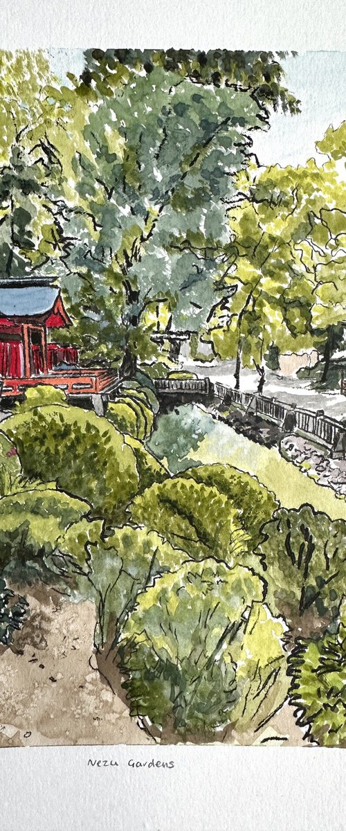 Gardens, Nezu Shrine, Tokyo by Kaz  Jones