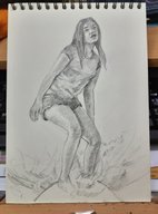 A girl is studying Pencil Sketch for beginners