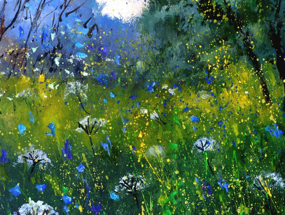 White and blue Wild flowers