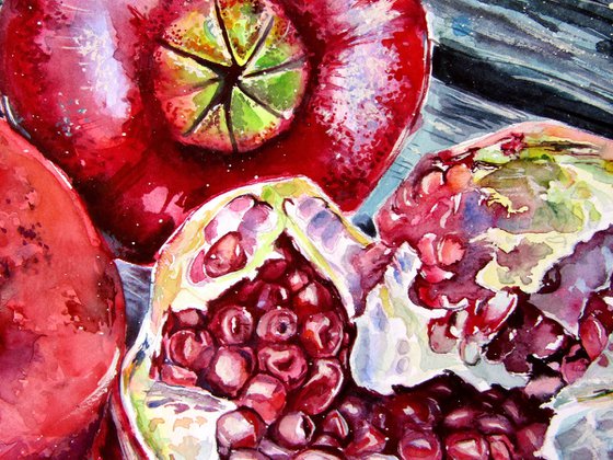 Pomegranate still life