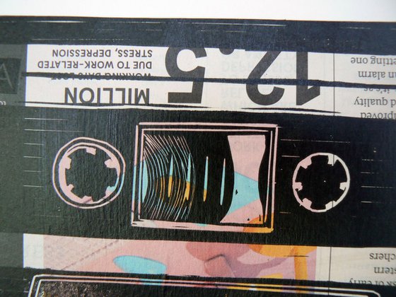 Cassettes (cassette tapes, retro music, 70's, 80's rock culture)
