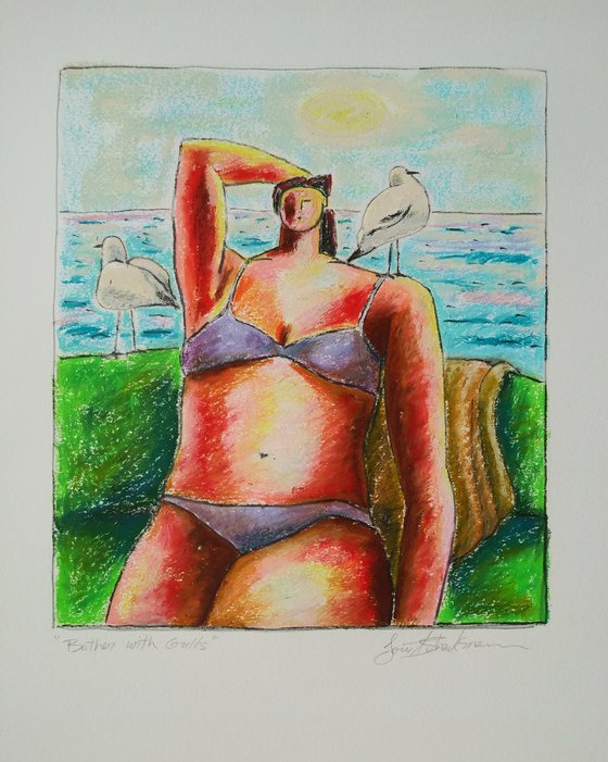 Bather With Gulls