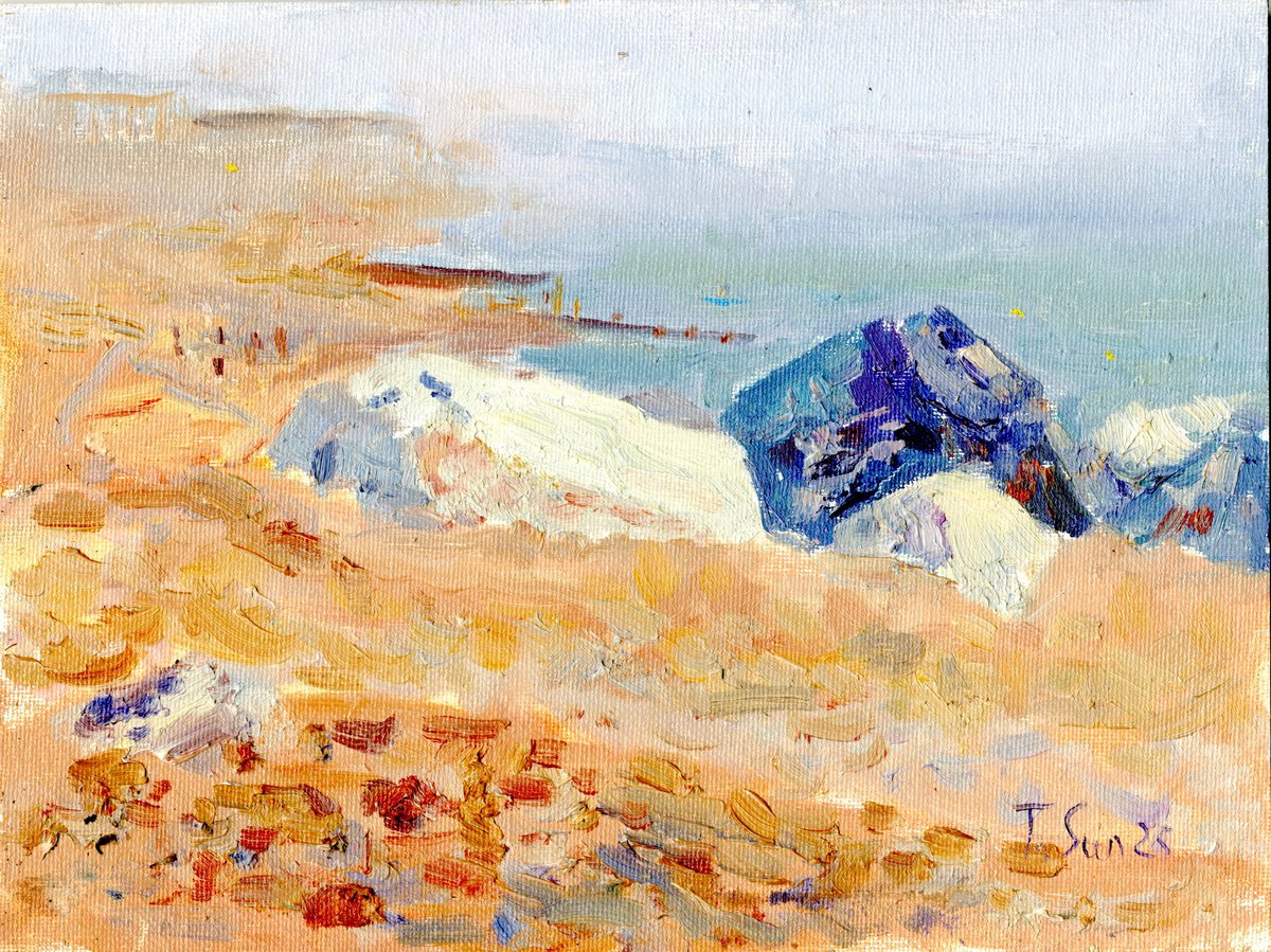 The Foggy Morning On The Beach By Tanya Sun, 9 X 7, Artwork For Sale On Artfinder