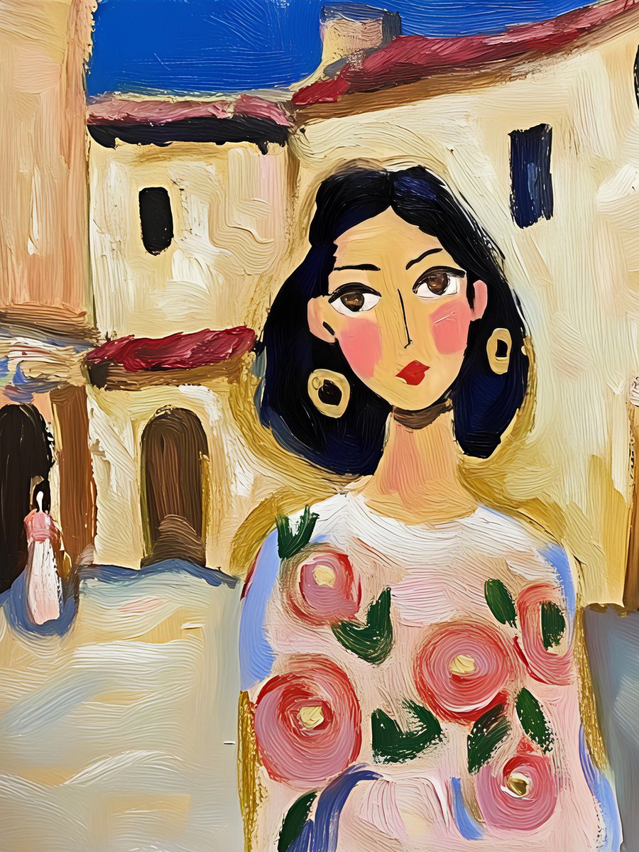 Impressionistic Portrait Print By Elena Avanesova, 24 X 31, Spain Girl, Original Artwork