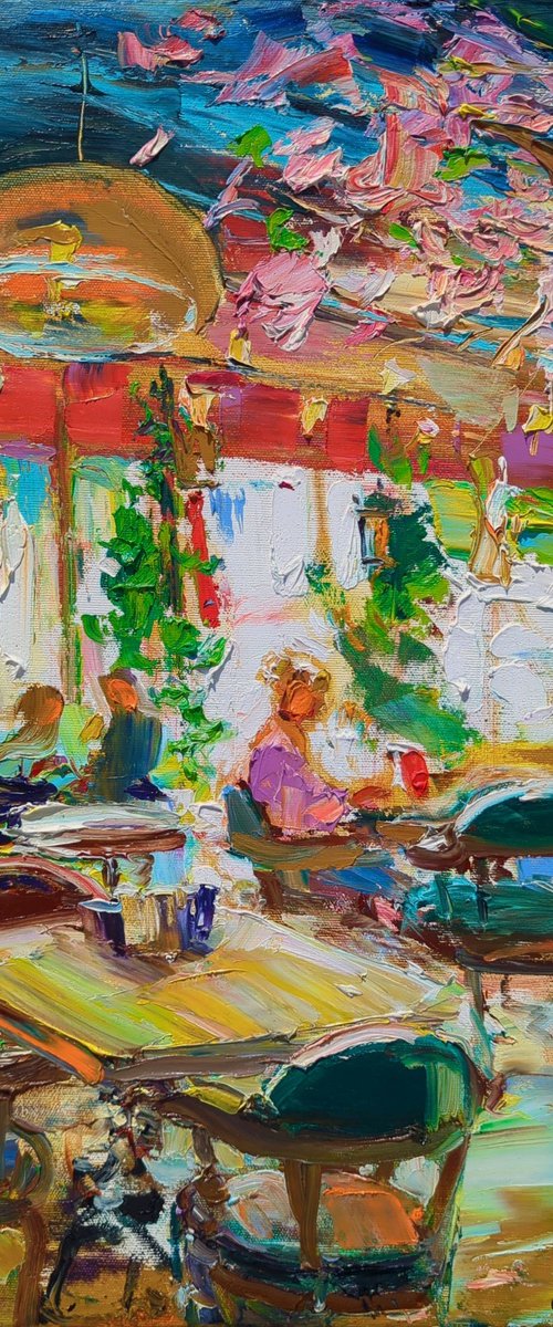 London cafe . Morning by Helen Shukina