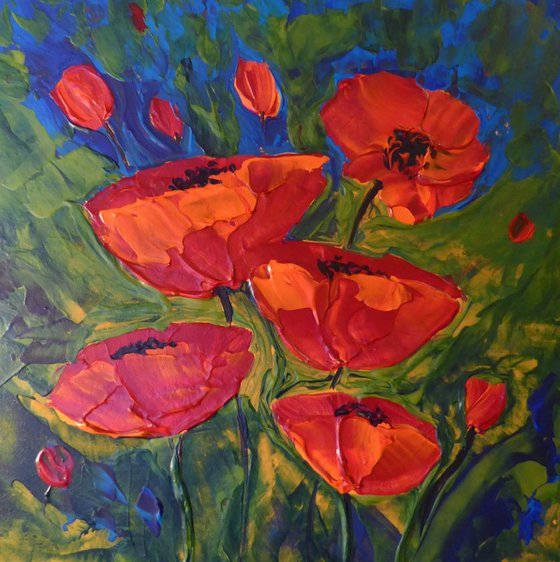 Impasto Poppies 1