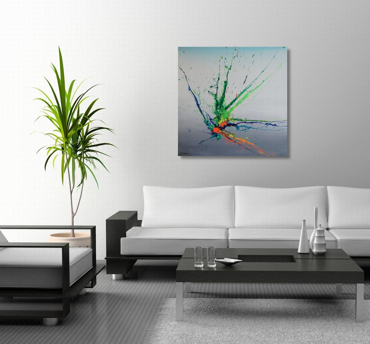 Abstract Acrylic Painting By Ansgar Dressler, 31 X 31, Emotional Release Xxvii, Original Artwork