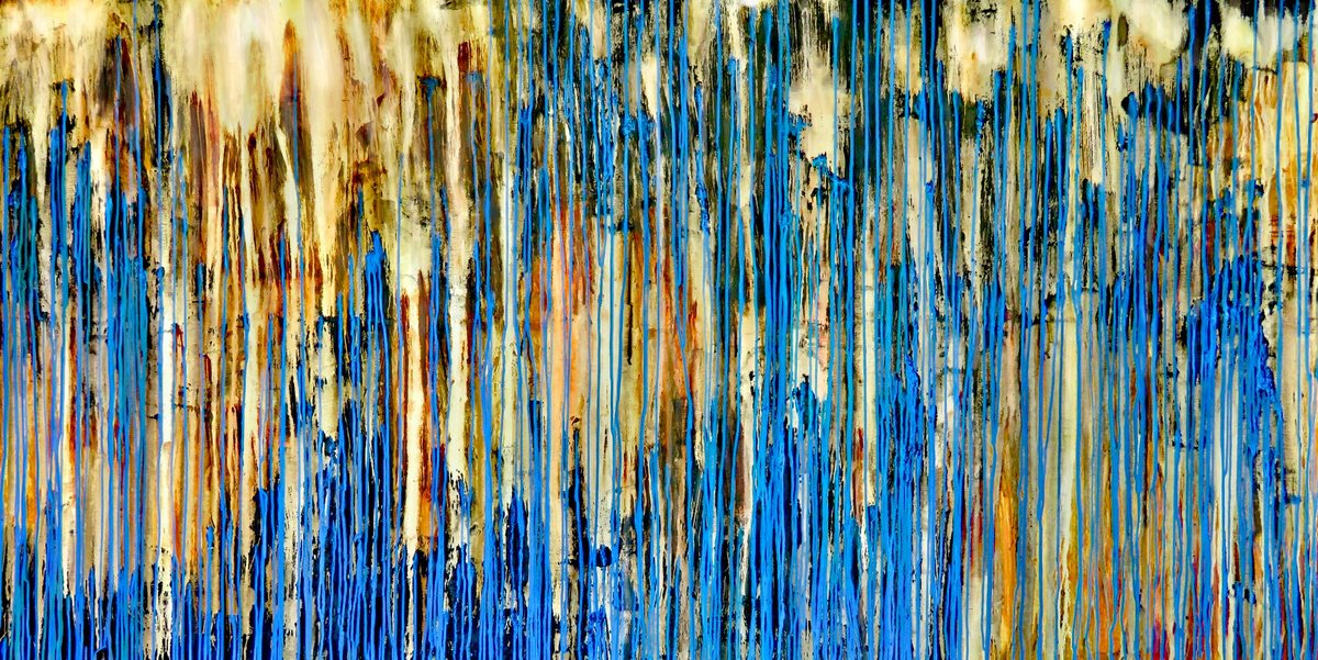 Abstract Landscape Acrylic Painting By Carla Sa Fernandes, 79 X 39, The Emotional Creation #222, Original Artwork