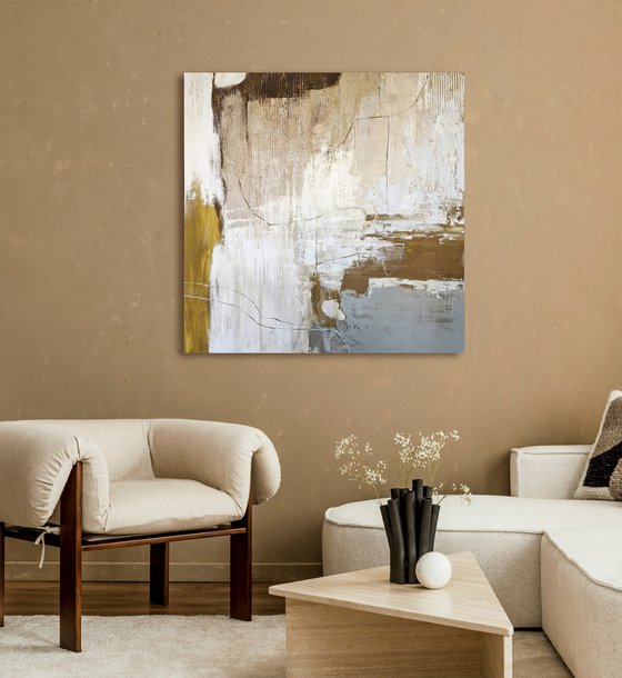 "Siera" Brown gray beige abstract art