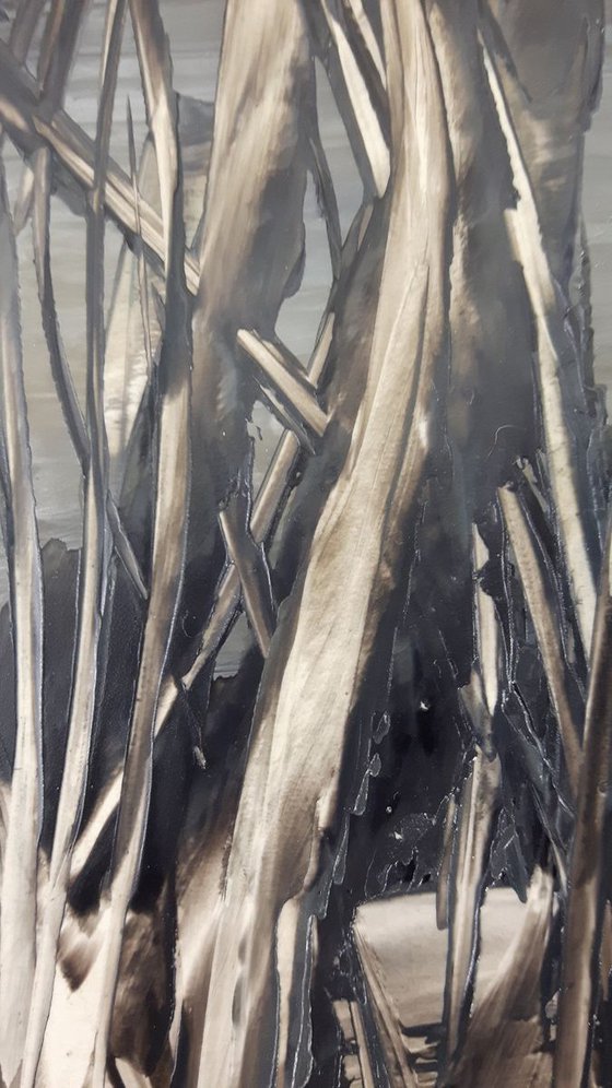 "Barren" Original Encaustic Abstract Wax Painting