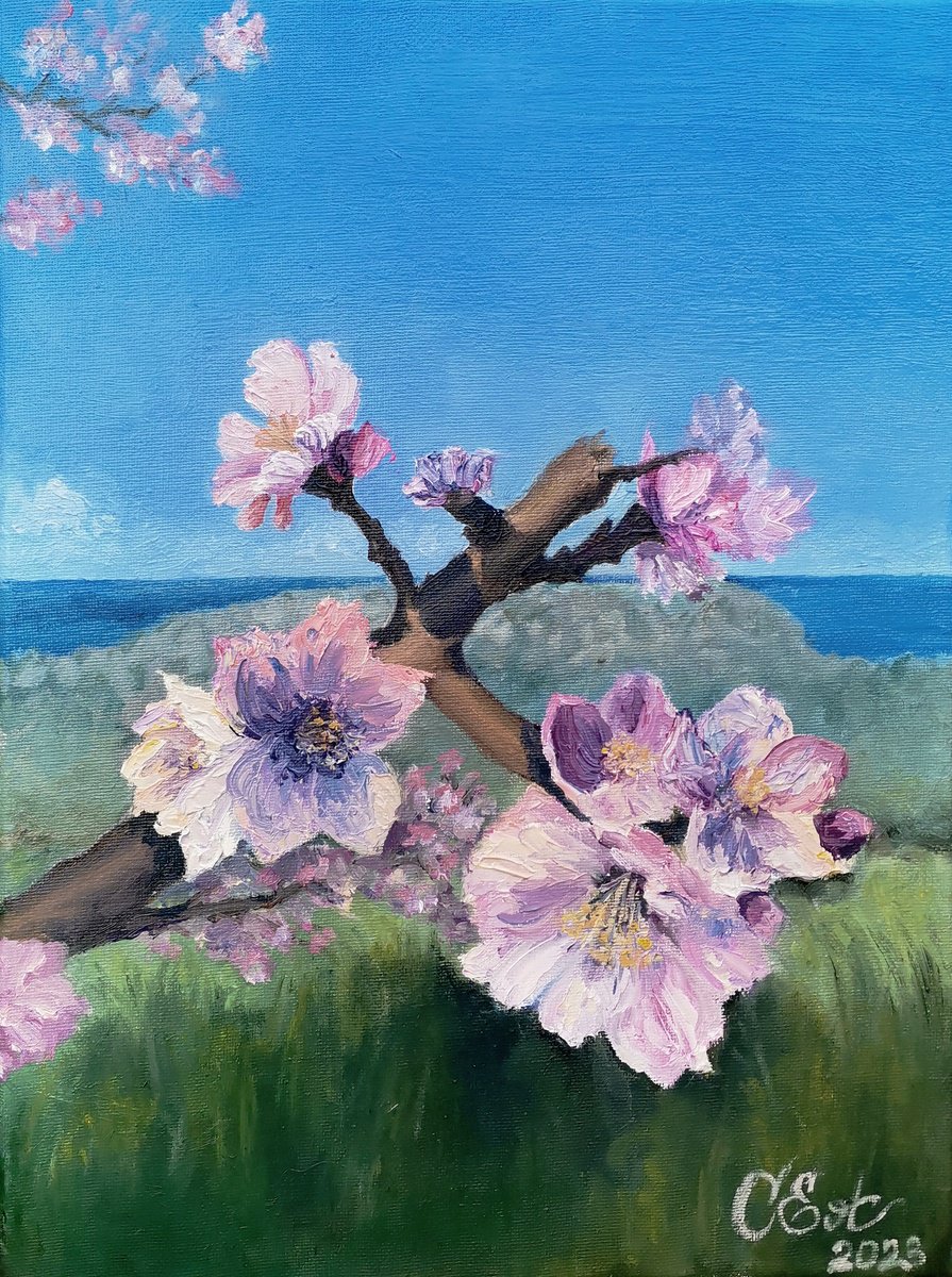 Almond Tree By Oksana Siciliana, 12 X 16, Artwork For Sale On Artfinder