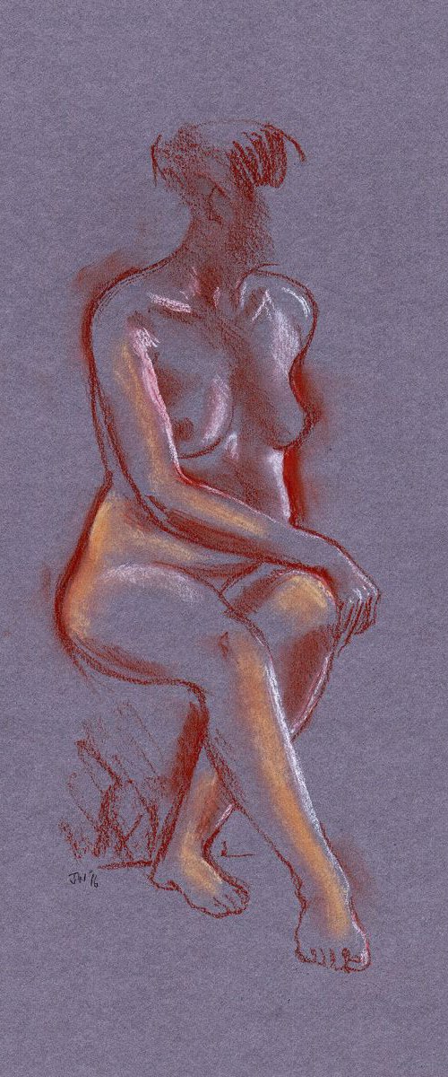 Nude seated with legs crossed by Julia Wakefield