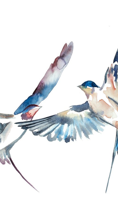 Swallows in Flight No. 26 by Elizabeth Becker