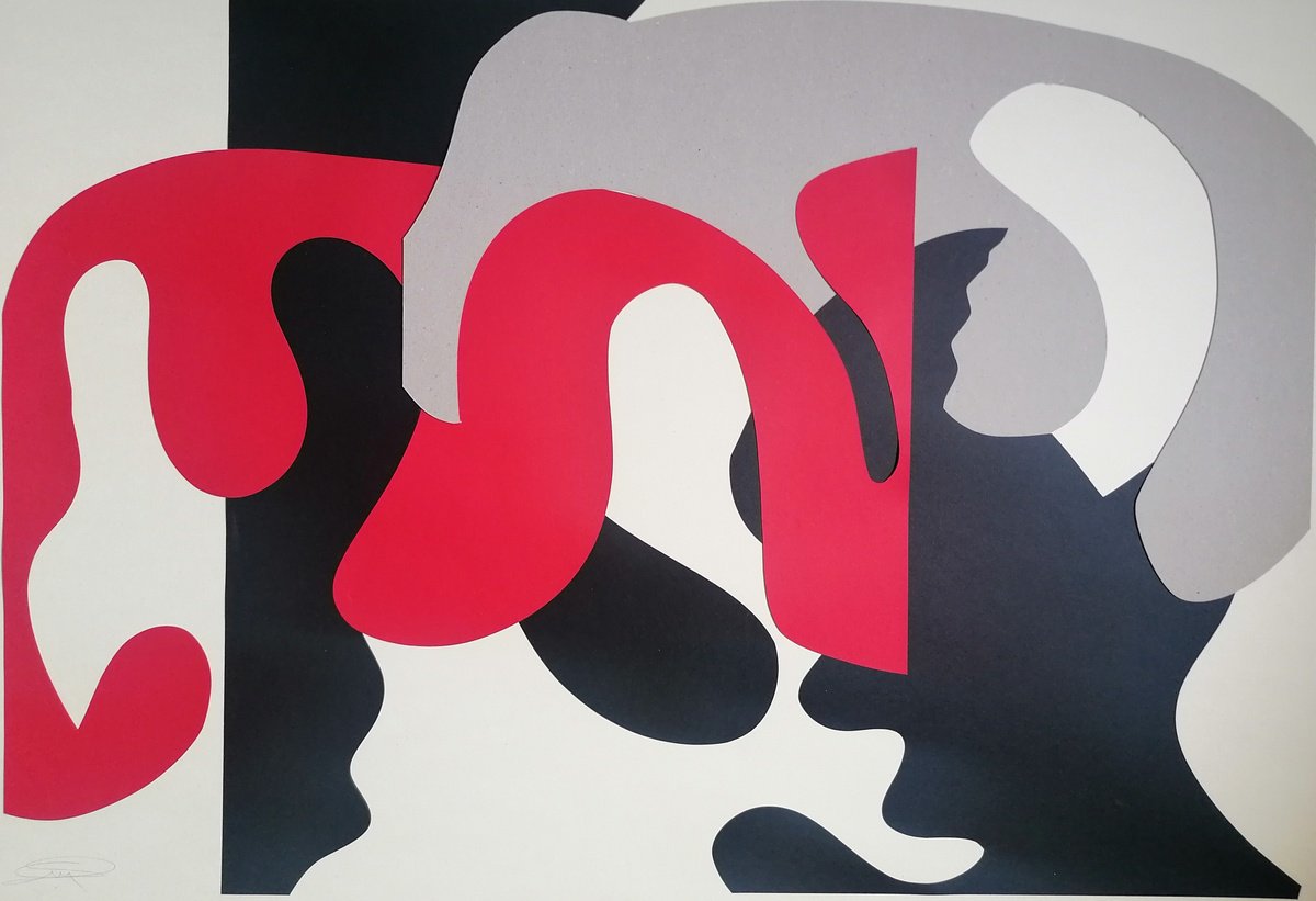 Surrealistic Abstract Acrylic Painting By Stefano Mazzolini, 39 X 28", Nuva, Original Artwork