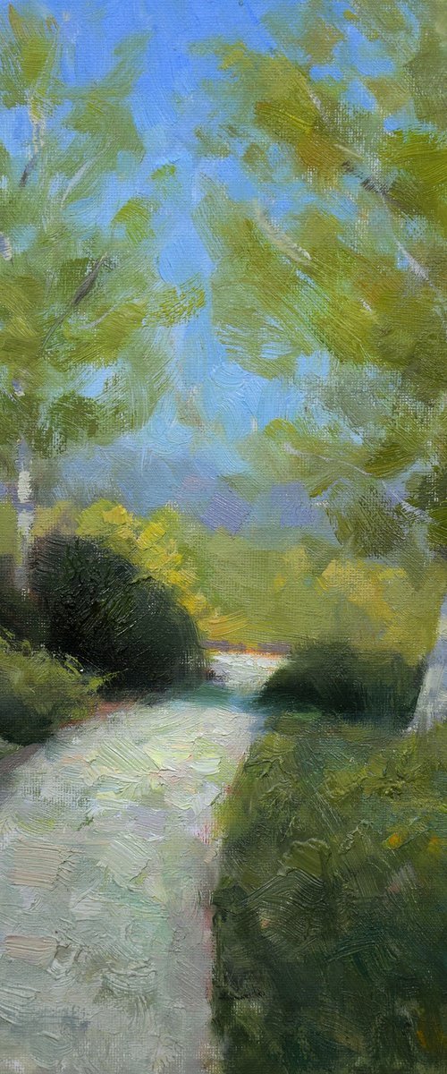 Path through the nature reserve impressionist landscape by Gav Banns