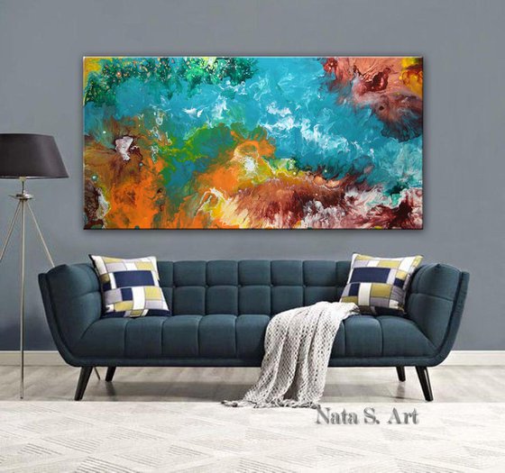 Caribbean Sea - Extra Large Abstract Painting