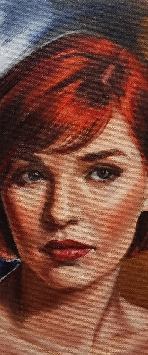 Oil portrait 0823-002, Red haired young woman by Artmoods TP