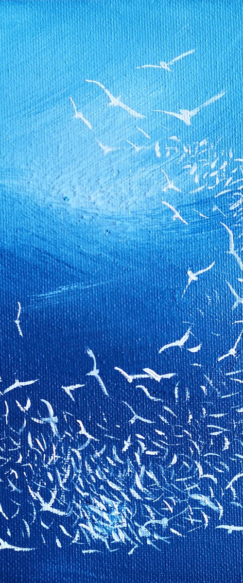 Soul Birds on Light Blue - small, gorgeous by Mel Graham